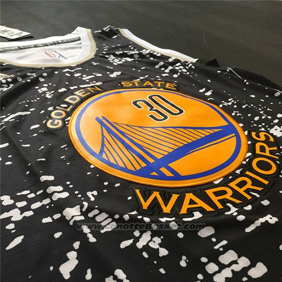 Maglia Luci Della Citta Golden State Warriors Stephen Curry #30 Nero
